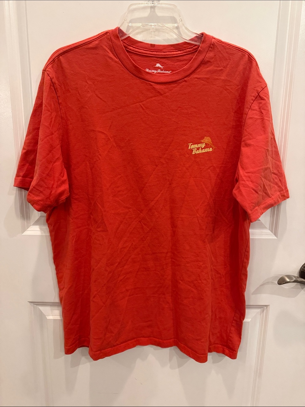Tommy Bahama Red Short-Sleeve Crewneck Tee with Gold Logo